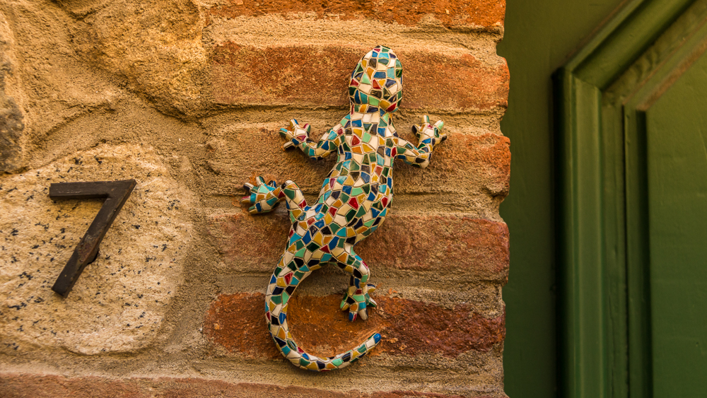 Lézard en mosaïque à Eus