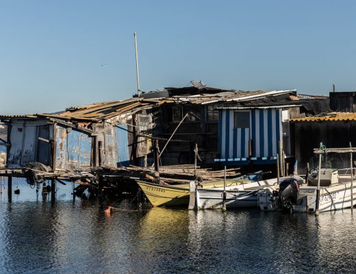 Cabanes de pêcheurs dans le Quartier de la pointe courte Sète